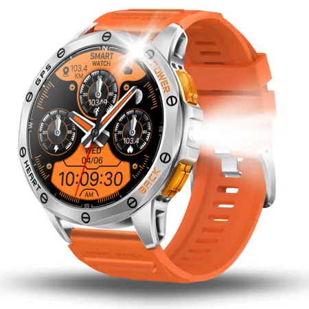 Smartwatch Męski Angelo AWK67 srebrny GPS Wodoodporny Sport Rozmowy Menu PL